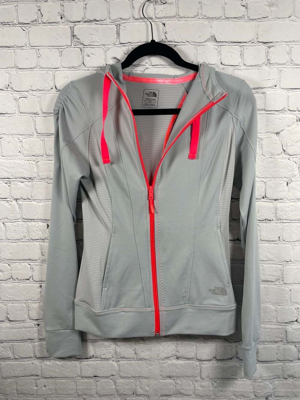 The North Face Women's Full Zip Athletic Hoodie Gray/Pink Size S/P